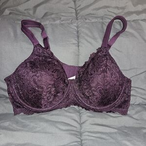 BRA SIZE 42B LEADING LADY purple plum lace underwire